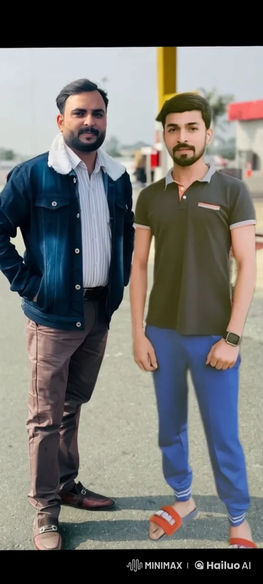 Animated Outdoor Scene with Two Men in Casual Attire – AI Generated Video | Hailuo AI