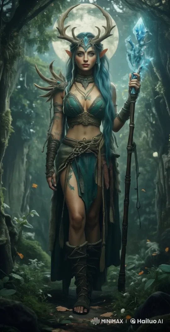 Angel Walks Through Enchanted Moonlit Forest – AI Generated Video | Hailuo AI
