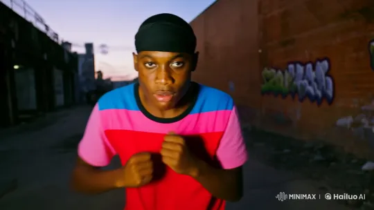 Young Fighter Showcases Combat Skills in Urban Alley – AI Generated Video | Hailuo AI