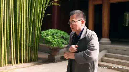 Asian Man Demonstrates Martial Arts in Traditional Courtyard – AI Generated Video | Hailuo AI