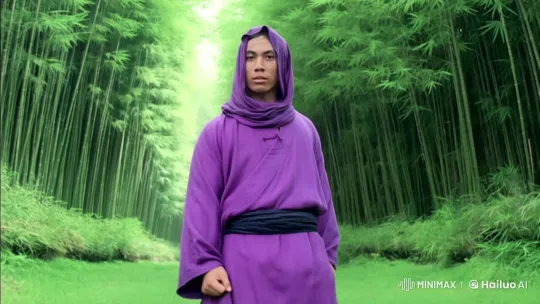 Young Monk Engages in Bamboo Forest Kung Fu Duel – AI Generated Video | Hailuo AI