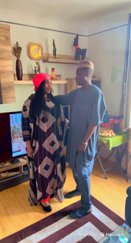 African Attired Duo Showcases Kung-Fu Skills in Living Room – AI Generated Video | Hailuo AI