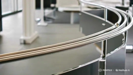 Elegant Ball's Journey on a Curved Rail – AI Generated Video | Hailuo AI