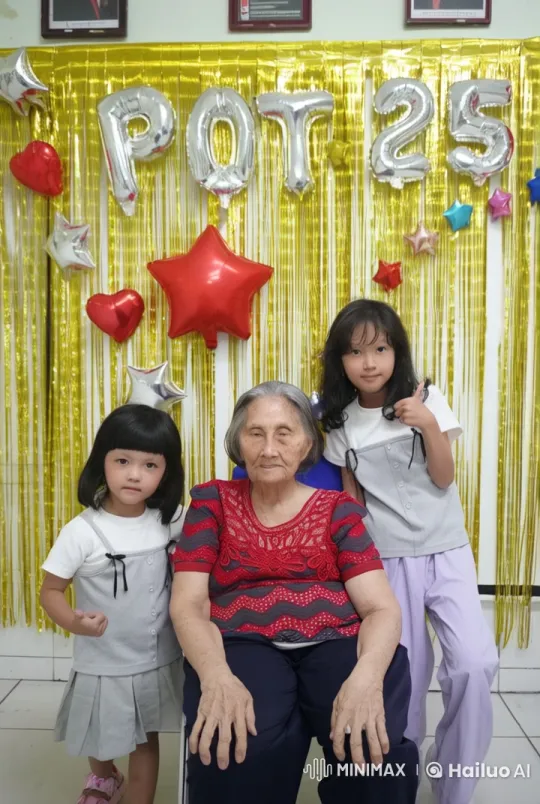 Elderly Woman and Girls Celebrate with Kungfu Moves – AI Generated Video | Hailuo AI