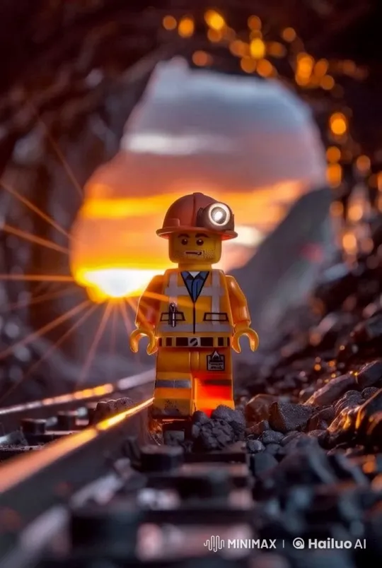Miner Examines Tunnel with Headlamp – AI Generated Video | Hailuo AI