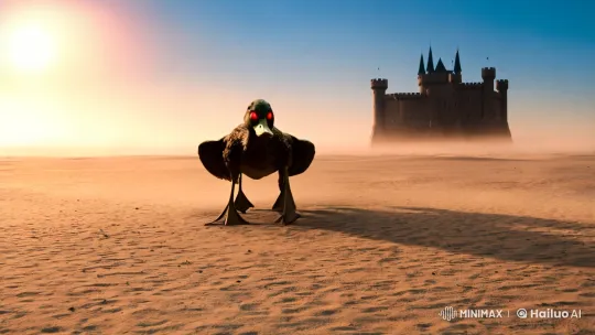 Eight-Legged Duck Unleashes Lightning in Desert Mirage – AI Generated Video | Hailuo AI