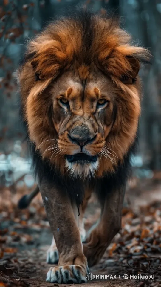 Lion Walking with Wind Through Mane – AI Generated Video | Hailuo AI
