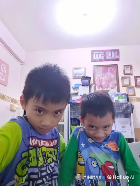 Boys Play Fight in Cozy Room with Colorful Pajamas – AI Generated Video | Hailuo AI