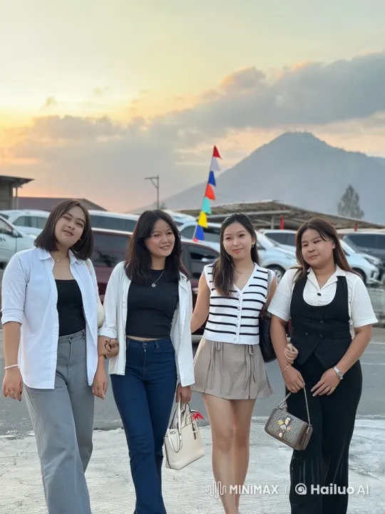 Four Girls Enjoy Playful Moments at Sunset Park – AI Generated Video | Hailuo AI