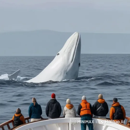 Wounded Whale Breaches with Spears Amidst Shock and Awe – AI Generated Video | Hailuo AI