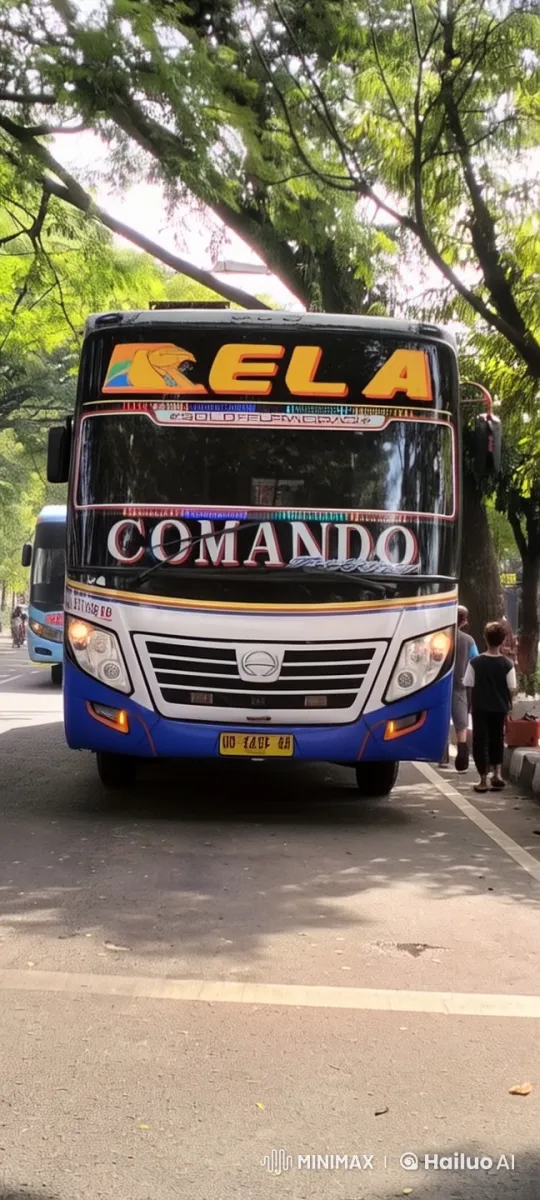 Live2D Animation: Bus Transforms into Robot on Tree-Lined Street – AI Generated Video | Hailuo AI