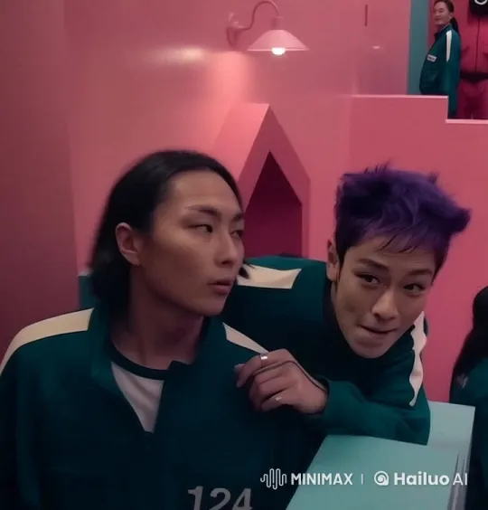 Two Boys Embrace and Kiss in Pink Room – AI Generated Video | Hailuo AI