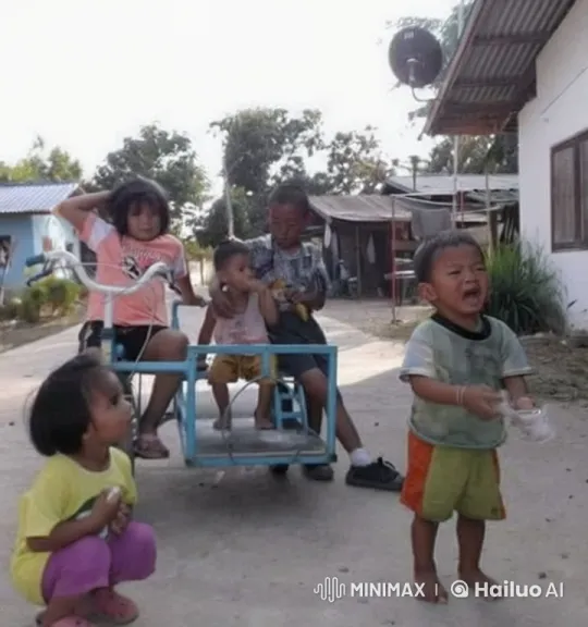 Children Play Fight with Kung Fu Moves in Rural Setting – AI Generated Video | Hailuo AI