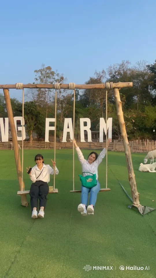 Thai Boxing on Swings in a Peaceful Farm Setting – AI Generated Video | Hailuo AI