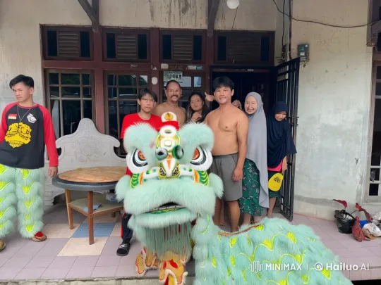 Energetic Lion Dance Performance in Rustic Setting – AI Generated Video | Hailuo AI