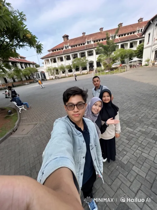Animated Friendship: Playful Sparring in Front of Historic Building – AI Generated Video | Hailuo AI