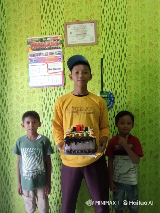 Children Celebrate 15th Birthday with Cake and Decorations – AI Generated Video | Hailuo AI