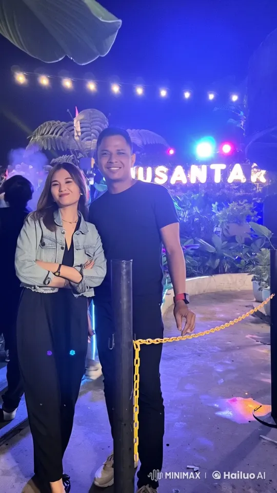 Vibrant Night Event with NUSANTARA Sign in Live2D – AI Generated Video | Hailuo AI