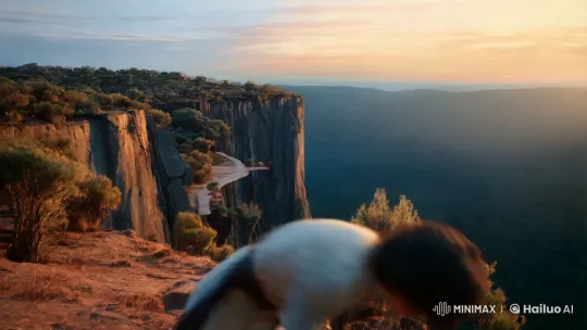Character's Determination Amidst Majestic Dawn Landscape – AI Generated Video | Hailuo AI