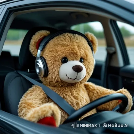 Teddy Bear Enjoying Music While Driving Car – AI Generated Video | Hailuo AI