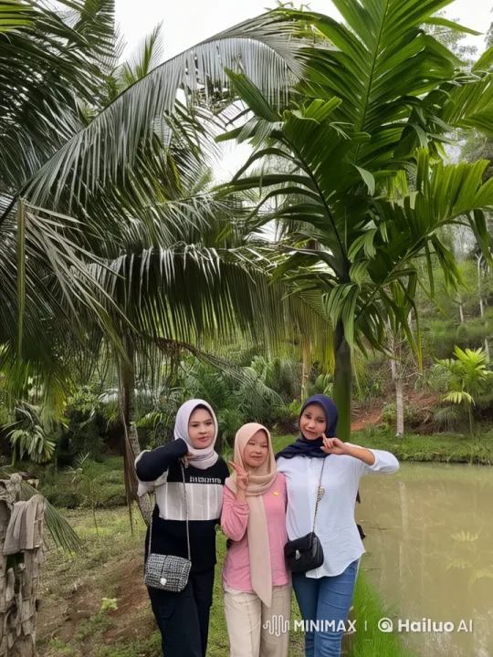 Three Women Practice Kung Fu in Lush Palm Grove – AI Generated Video | Hailuo AI