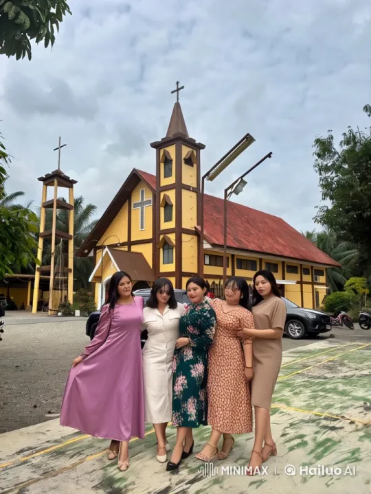 Five Women Showcase Kung Fu in Vibrant Church Setting – AI Generated Video | Hailuo AI
