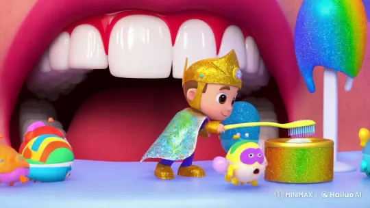 Toothbrush Knight Battles Sugar Bugs in Child's Mouth – AI Generated Video | Hailuo AI