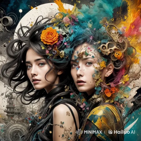 Surreal Fantasy: Live2D Models with Floral-Mechanical Headpieces – AI Generated Video | Hailuo AI