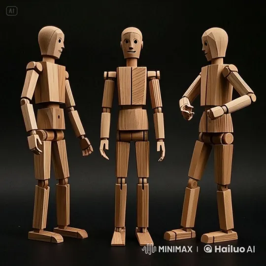 Joyful Dance of Animated Wooden Mannequins – AI Generated Video | Hailuo AI