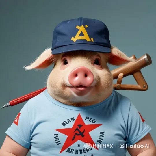 Live2D Pig Character in Soviet-Inspired Outfit – AI Generated Video | Hailuo AI