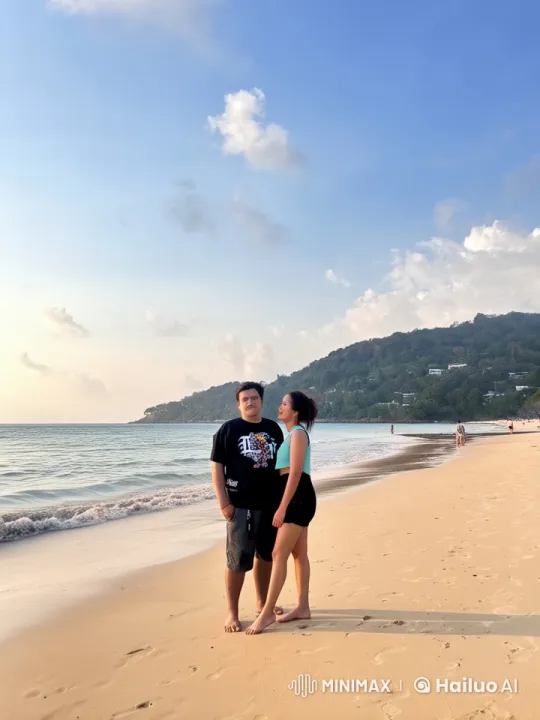 Couple on Serene Beach in Live2D Animation – AI Generated Video | Hailuo AI