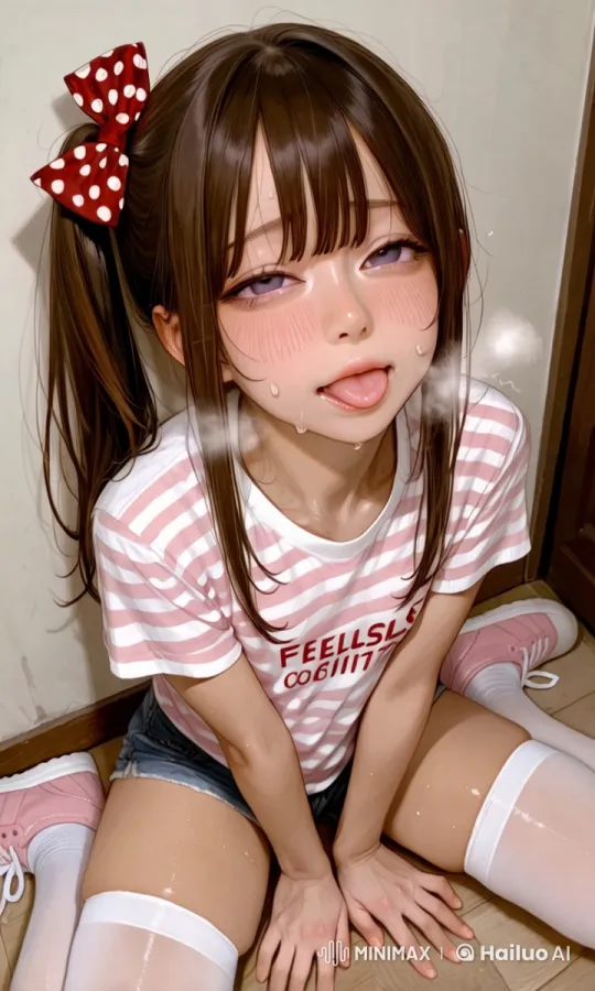Realistic Animation of a Girl in Striped Shirt with Photorealistic Detail – AI Generated Video | Hailuo AI