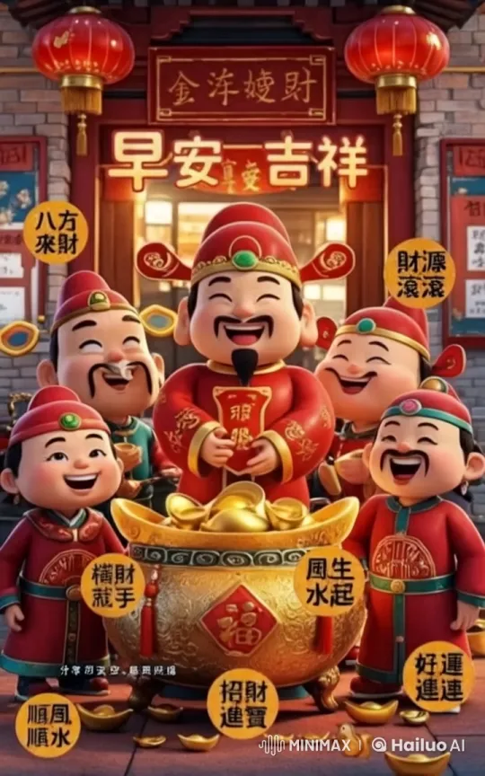 Chinese New Year Celebration with Prosperity Dance – AI Generated Video | Hailuo AI