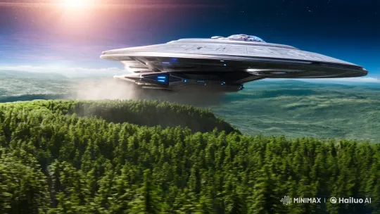 Futuristic Starship Arrives on Alien World with Extraterrestrial Encounter – AI Generated Video | Hailuo AI