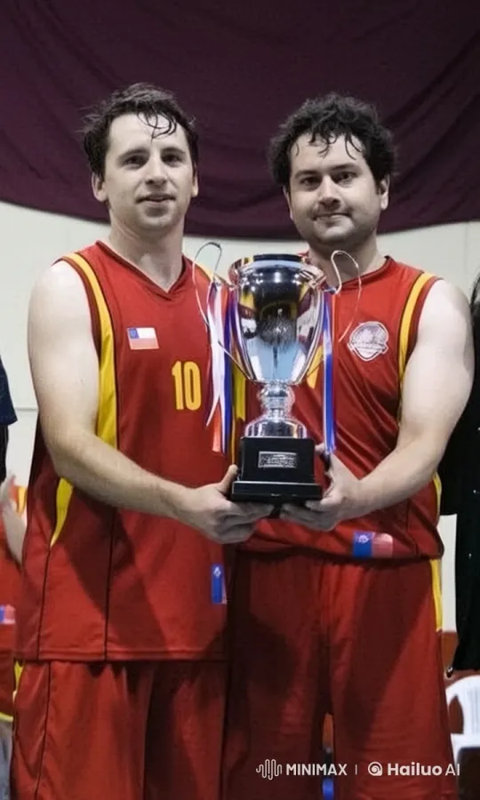Basketball Players Celebrate Victory with Trophy and Beer – AI Generated Video | Hailuo AI