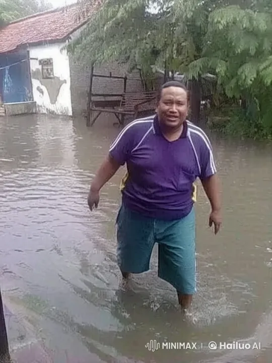 Kungfu Man Navigates Flooded Countryside in Live2D Animation – AI Generated Video | Hailuo AI