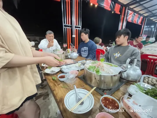 Dynamic Kung Fu Showdown in Bustling Hotpot Restaurant – AI Generated Video | Hailuo AI