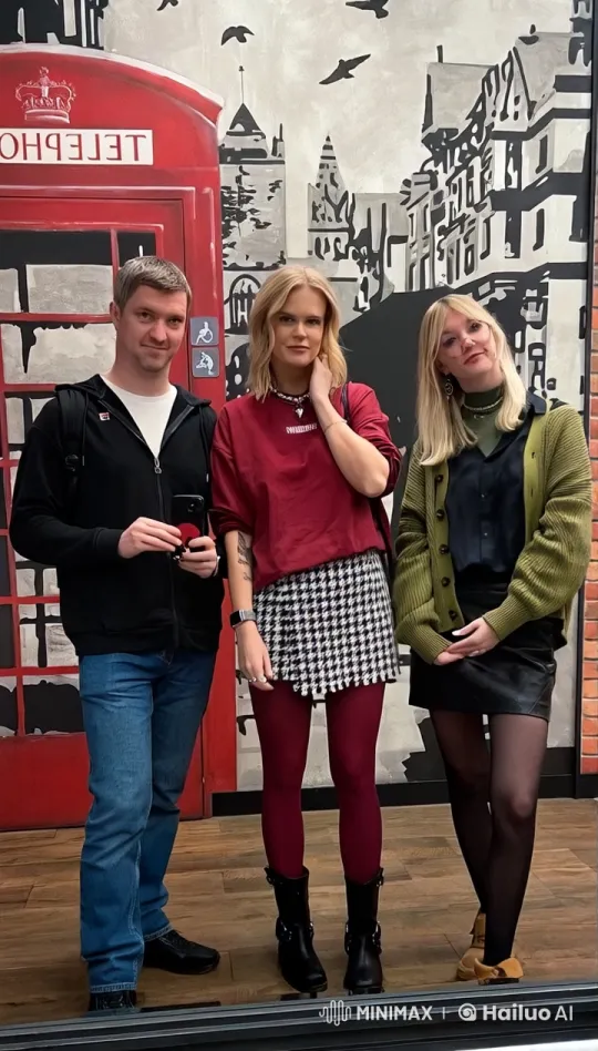 Three Individuals Dance in Front of Artistic Cityscape – AI Generated Video | Hailuo AI