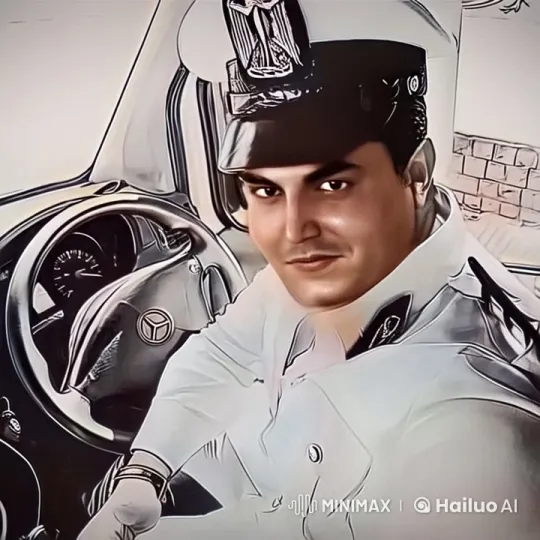 Egyptian Police Officer in Uniform Drives with Vigilance – AI Generated Video | Hailuo AI