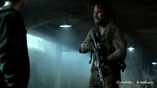 Survivor Confronts Youth Amidst Post-Apocalyptic Tension – AI Generated Video | Hailuo AI