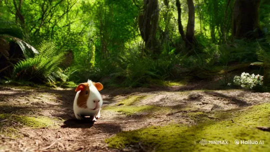 Guinea Pig's Serene Journey Through Enchanted Forest – AI Generated Video | Hailuo AI