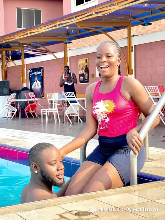 Woman Performs Impressive Kung Fu at Poolside – AI Generated Video | Hailuo AI