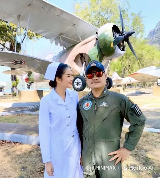 Military Nurse Kung Fu Showdown in Parked Aircraft Setting – AI Generated Video | Hailuo AI