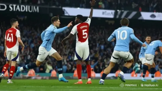 Manchester City vs. Arsenal: Intense Animated Football Rivalry – AI Generated Video | Hailuo AI