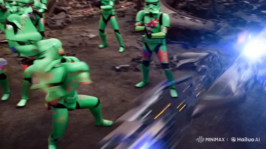 Stormtroopers Stand Defiant in Chaotic Space Battlefield – AI Generated Video | Hailuo AI