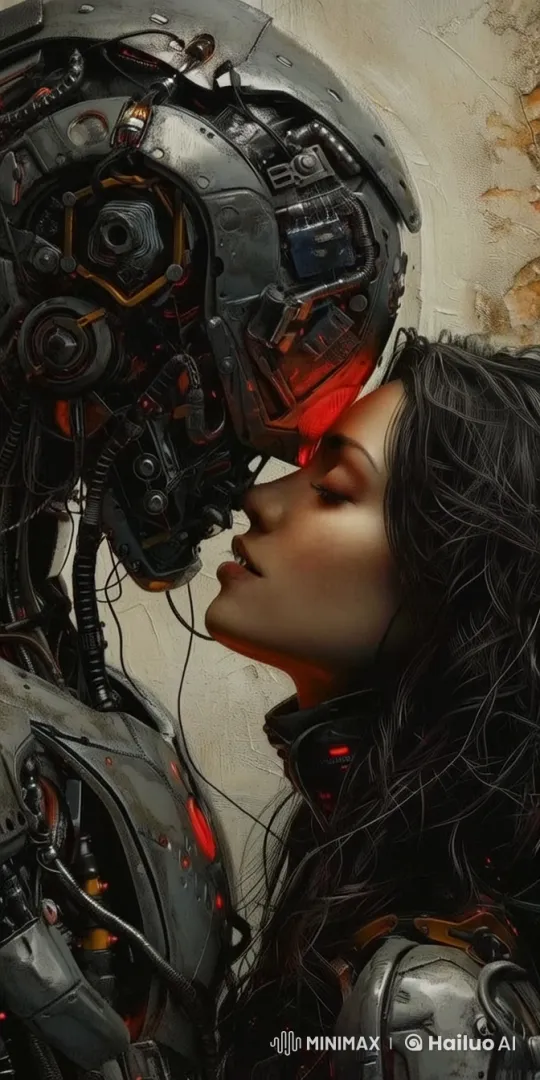 Futuristic Romance: Human and Robot Embrace in Live2D Animation – AI Generated Video | Hailuo AI