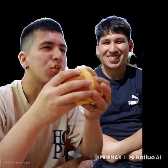 Two Individuals Share a Moment Over a Burger – AI Generated Video | Hailuo AI