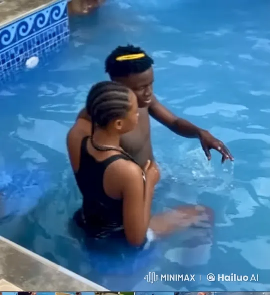 Luxurious Pool: Couple Embraces in Romantic Kiss – AI Generated Video | Hailuo AI