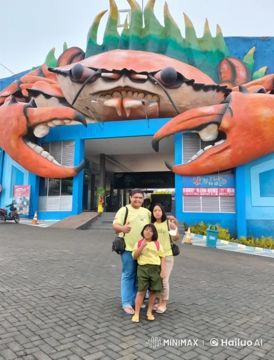 Family Performs Energetic Kung-Fu in Front of Crab Building – AI Generated Video | Hailuo AI