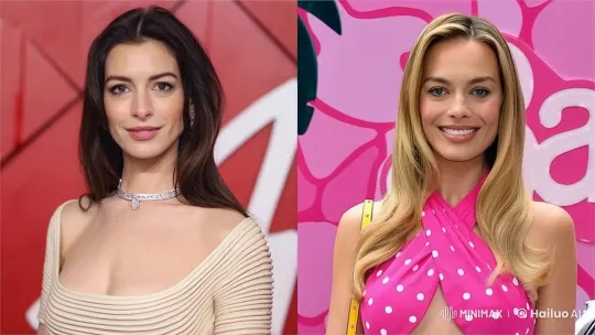 Anne Hathaway and Margot Robbie's Animated Intimate Kiss – AI Generated Video | Hailuo AI